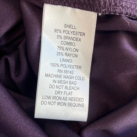 NWT London Times Women Size 20W Eggplant Violet Lace V-Neck Sheath Dress - Picture 10 of 11